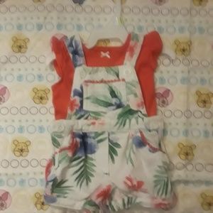 Carter's short floral overalls
